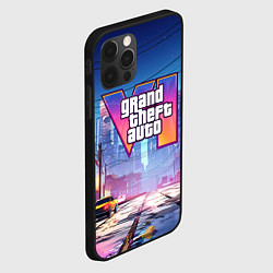 Чехол для iPhone 12 Pro GTA 6 неоновый город, цвет: 3D-черный — фото 2