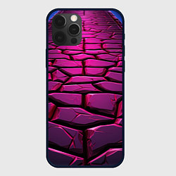 Чехол для iPhone 12 Pro Фиолетовая абстрактная плитка, цвет: 3D-черный