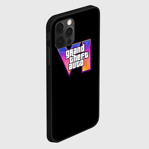 Чехол iPhone 12 Pro Gta 6 logo / 3D-Черный – фото 2