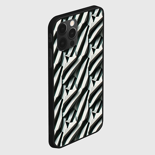 Чехол iPhone 12 Pro Вертикальные полосы / 3D-Черный – фото 2