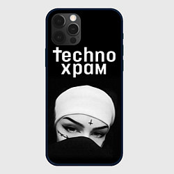 Чехол для iPhone 12 Pro Techno храм монашка в маске, цвет: 3D-черный