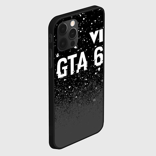 Чехол iPhone 12 Pro GTA 6 glitch на темном фоне посередине / 3D-Черный – фото 2