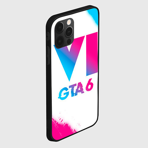 Чехол iPhone 12 Pro GTA 6 neon gradient style / 3D-Черный – фото 2