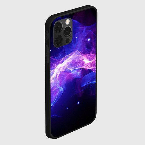 Чехол iPhone 12 Pro Фиолетовый туман в движении / 3D-Черный – фото 2