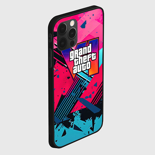 Чехол iPhone 12 Pro Gta 6 abstract logo style / 3D-Черный – фото 2