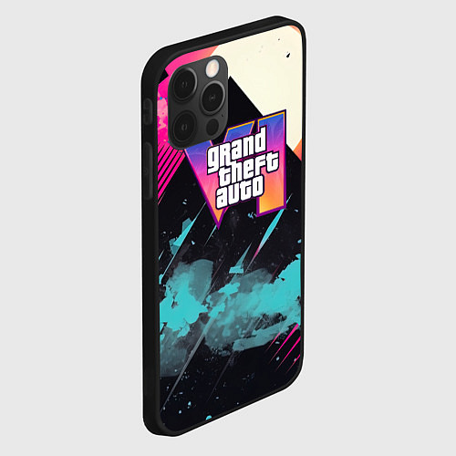 Чехол iPhone 12 Pro GTA 6 logo retro / 3D-Черный – фото 2