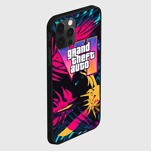 Чехол iPhone 12 Pro GTA 6 logo abstract / 3D-Черный – фото 2