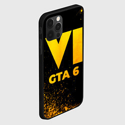 Чехол для iPhone 12 Pro GTA 6 - gold gradient, цвет: 3D-черный — фото 2