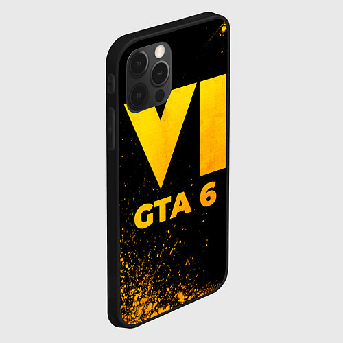 Чехол iPhone 12 Pro GTA 6 - gold gradient / 3D-Черный – фото 2