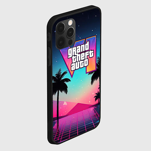 Чехол iPhone 12 Pro GTA 6 summer abstract / 3D-Черный – фото 2