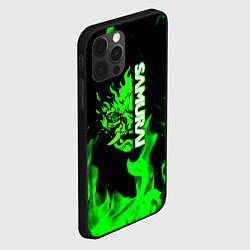 Чехол для iPhone 12 Pro Samurai green fire toxic, цвет: 3D-черный — фото 2