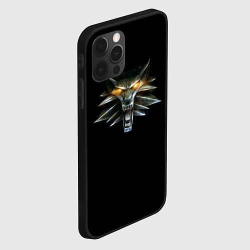 Чехол iPhone 12 Pro Ведьмак логотип / 3D-Черный – фото 2