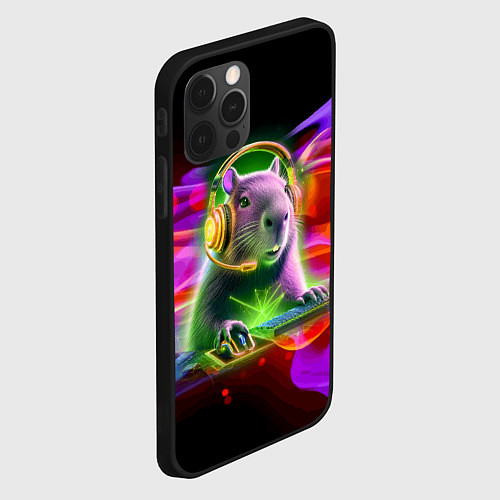 Чехол iPhone 12 Pro Capybara is an avid gamer / 3D-Черный – фото 2
