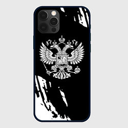 Чехол для iPhone 12 Pro Герб великой страны Россия краски, цвет: 3D-черный