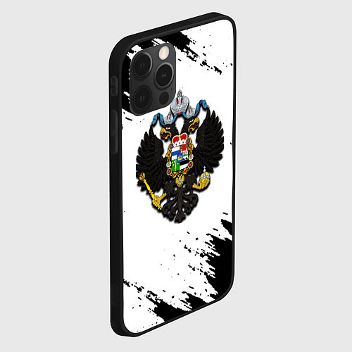 Чехол iPhone 12 Pro Герб РФ имперская символика / 3D-Черный – фото 2