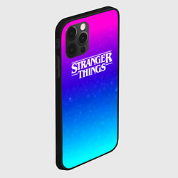 Чехол для iPhone 12 Pro Stranger Things gradient colors, цвет: 3D-черный — фото 2