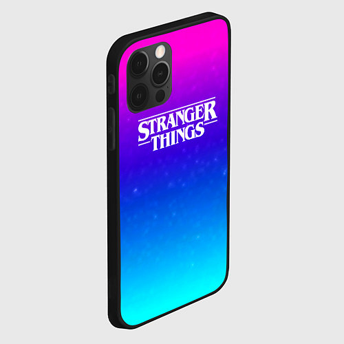 Чехол iPhone 12 Pro Stranger Things gradient colors / 3D-Черный – фото 2