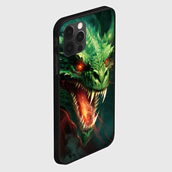 Чехол для iPhone 12 Pro Древний злой зеленый дракон, цвет: 3D-черный — фото 2