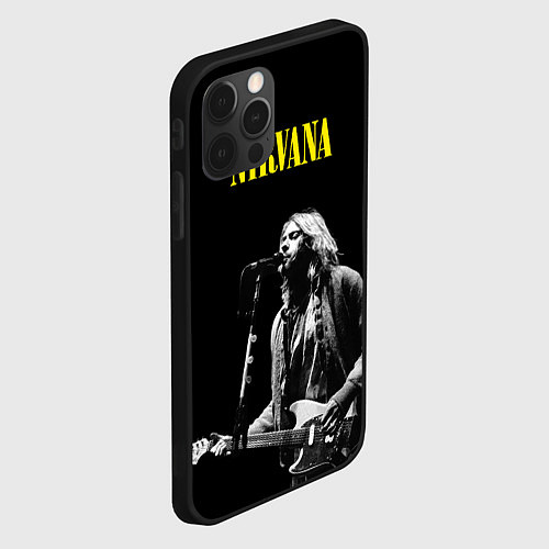 Чехол iPhone 12 Pro Группа Nirvana Курт Кобейн / 3D-Черный – фото 2