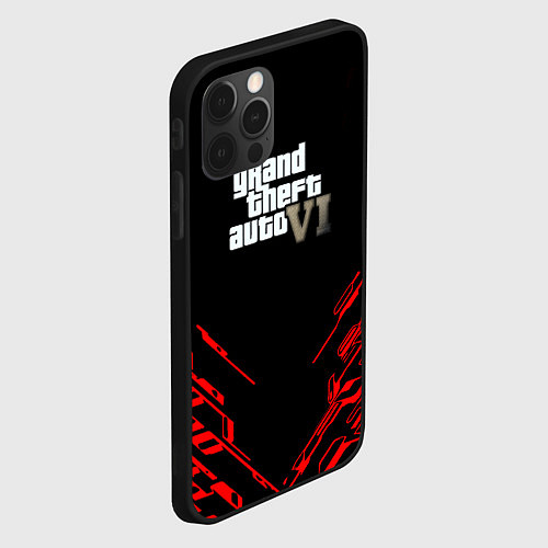 Чехол iPhone 12 Pro GTA6 stripes game / 3D-Черный – фото 2