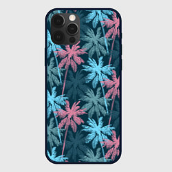 Чехол для iPhone 12 Pro Паттерн - пальмы, цвет: 3D-черный