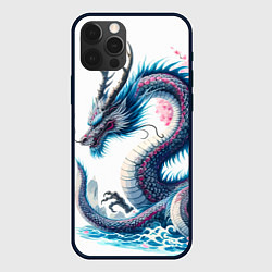 Чехол для iPhone 12 Pro Японский акварельный дракон - ирезуми, цвет: 3D-черный