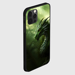 Чехол для iPhone 12 Pro Зеленый лесной дракон символ 2024 года, цвет: 3D-черный — фото 2
