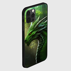 Чехол для iPhone 12 Pro Зеленый лесной дракон символ 2024 года, цвет: 3D-черный — фото 2