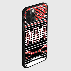 Чехол для iPhone 12 Pro Красные и белые линии киберпанк, цвет: 3D-черный — фото 2