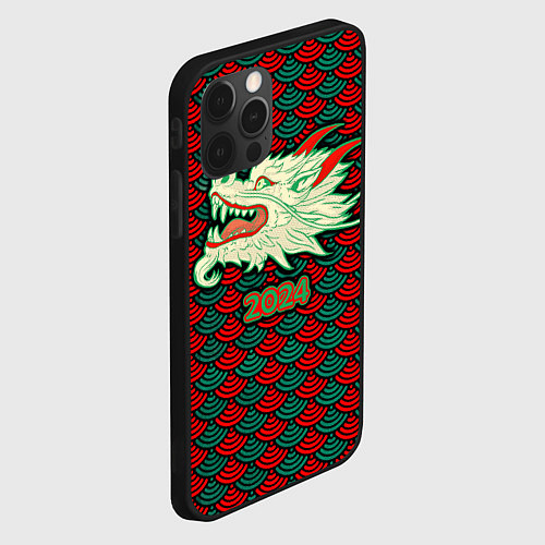 Чехол iPhone 12 Pro Веселящаяся драконья голова / 3D-Черный – фото 2