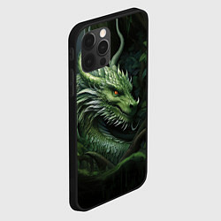 Чехол для iPhone 12 Pro Яркий зеленый дракон 2024, цвет: 3D-черный — фото 2