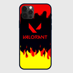 Чехол для iPhone 12 Pro Valorant flame texture games, цвет: 3D-черный