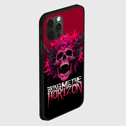 Чехол iPhone 12 Pro Bring Me the Horizon - rock band / 3D-Черный – фото 2