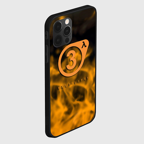 Чехол iPhone 12 Pro Half life orange flame valve / 3D-Черный – фото 2