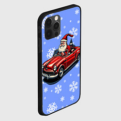 Чехол для iPhone 12 Pro Дед Мороз едет на машине, цвет: 3D-черный — фото 2
