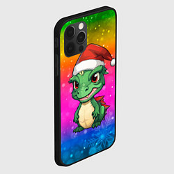 Чехол для iPhone 12 Pro Дракон радужный фон, цвет: 3D-черный — фото 2
