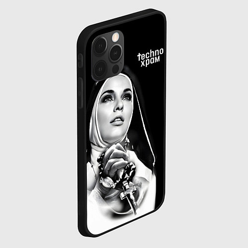 Чехол iPhone 12 Pro Techno храм монашка в молитве / 3D-Черный – фото 2