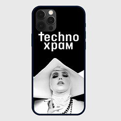 Чехол для iPhone 12 Pro Techno храм монашка в белом, цвет: 3D-черный