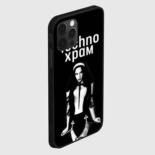 Чехол iPhone 12 Pro Techno храм дерзкая монашка / 3D-Черный – фото 2