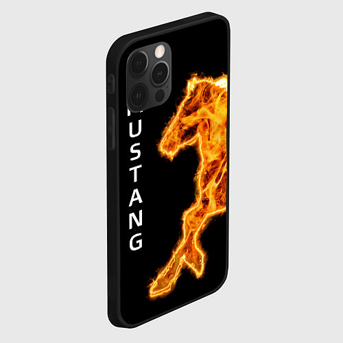 Чехол iPhone 12 Pro Mustang fire / 3D-Черный – фото 2