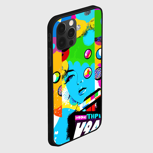 Чехол iPhone 12 Pro Girls face - pop art / 3D-Черный – фото 2