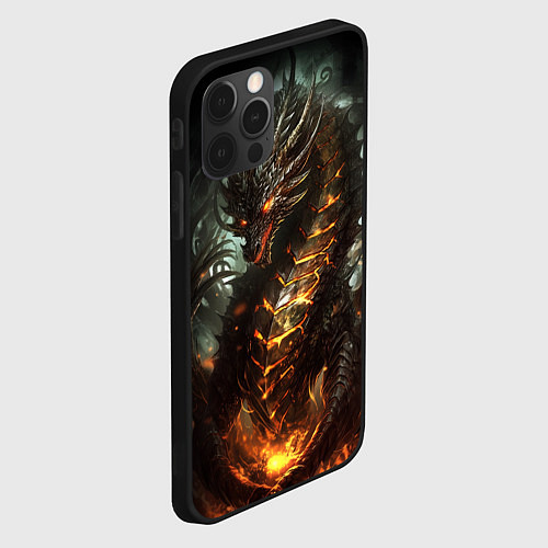 Чехол iPhone 12 Pro Древний огненный дракон символ 2024 / 3D-Черный – фото 2