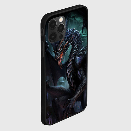 Чехол iPhone 12 Pro Древний пещерный дракон символ 2024 / 3D-Черный – фото 2