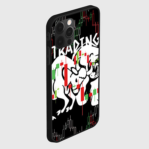 Чехол iPhone 12 Pro Трейдинг быков и медведей / 3D-Черный – фото 2
