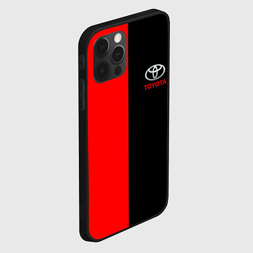 Чехол iPhone 12 Pro Toyota car красно чёрный / 3D-Черный – фото 2