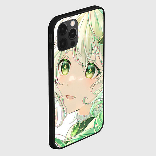 Чехол iPhone 12 Pro Genshin Impact Nahida smile / 3D-Черный – фото 2