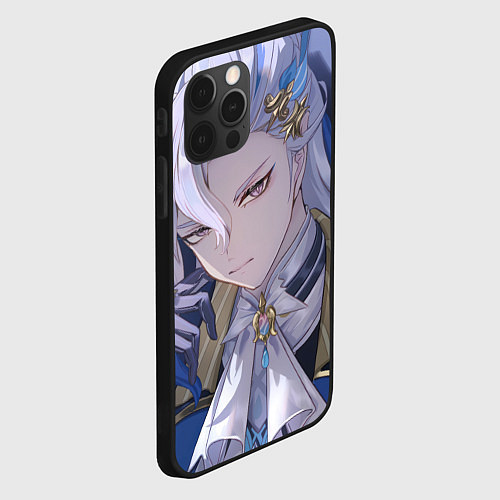 Чехол iPhone 12 Pro Genshin Impact Neuvillette / 3D-Черный – фото 2