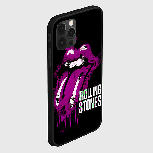 Чехол iPhone 12 Pro The Rolling Stones - lips / 3D-Черный – фото 2