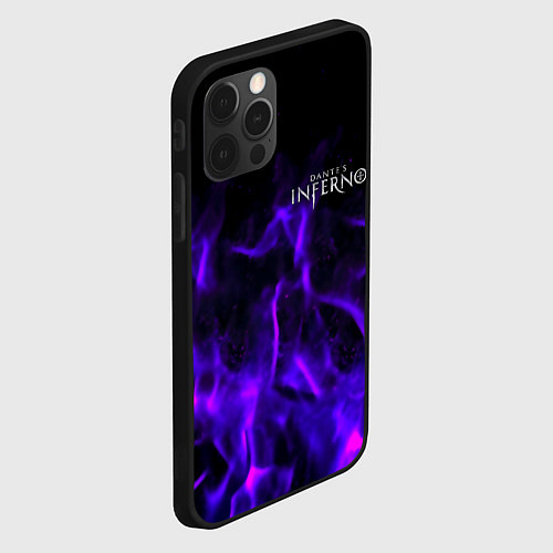 Чехол iPhone 12 Pro Dantes Inferno flame neon / 3D-Черный – фото 2