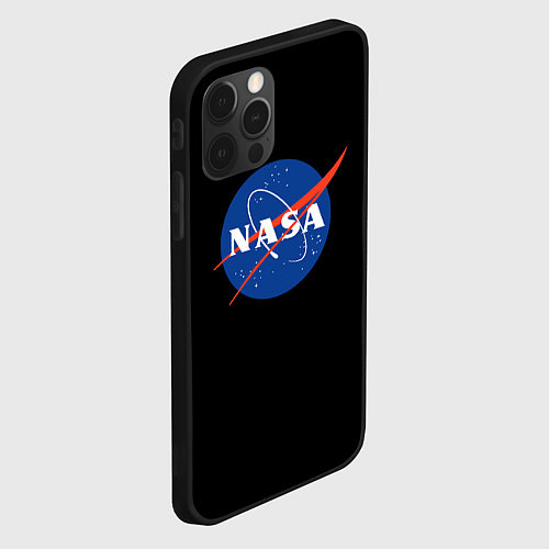 Чехол iPhone 12 Pro NASA logo space / 3D-Черный – фото 2